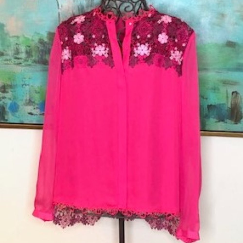Tahari Embroidered Blouse